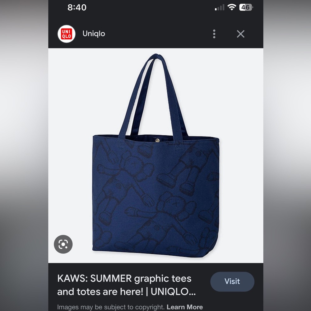 Uniqlo x Kaws shopping bag